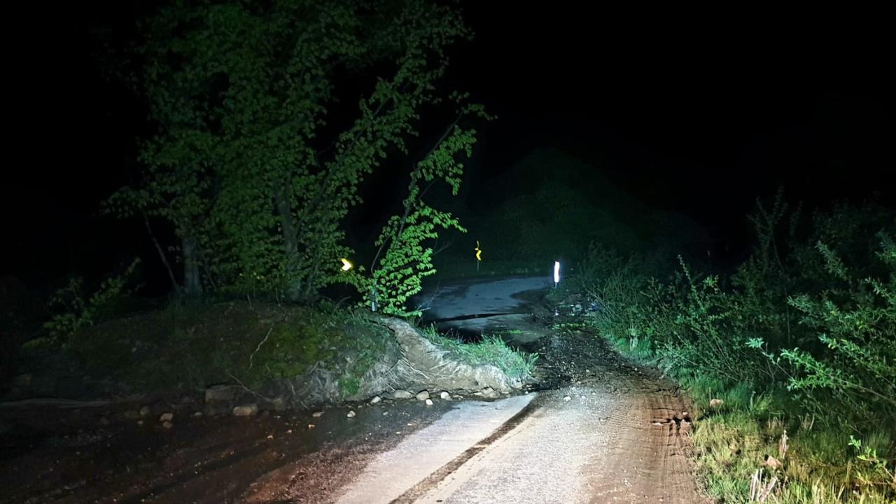 Bursa'da Korkutan Heyelan! Köy Yolu Ağaçlarla Kapandı!