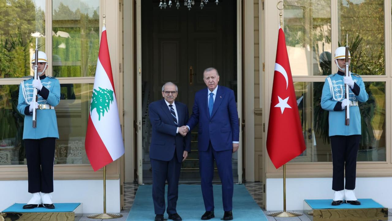 Cumhurbaşkanı Erdoğan, Lübnan Başbakanı Nevvaf Salam ile Vahdettin Köşkü'nde Bir Araya Geldi