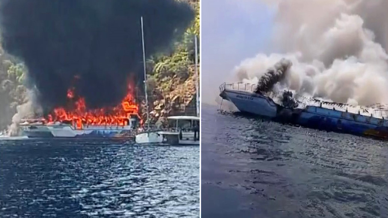 Fethiye'de Denizin Ortasında Panik: Gezi Teknesinde Yangın