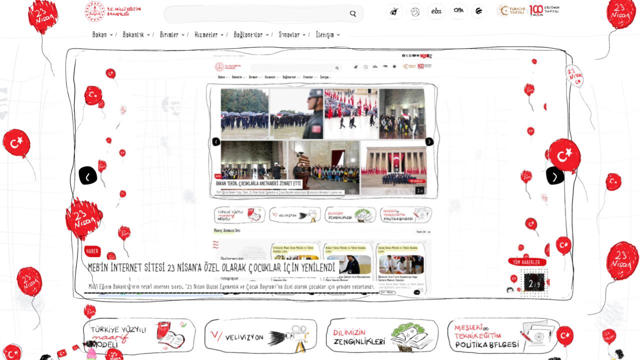 MEB'den 23 Nisan Sürprizi! Web Sitesi Çocukların Dünyasına Açıldı!