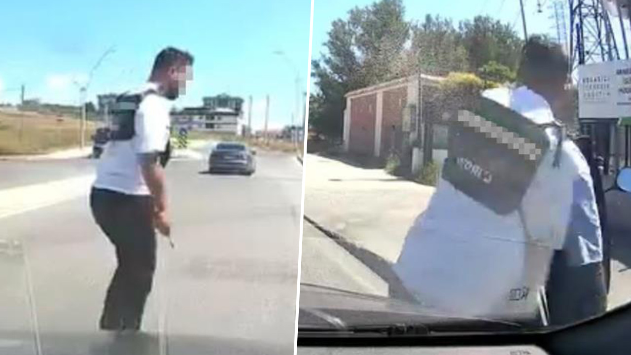 Trafikte Tehlikeli Anlar: Tornavidalı Saldırı Girişimi